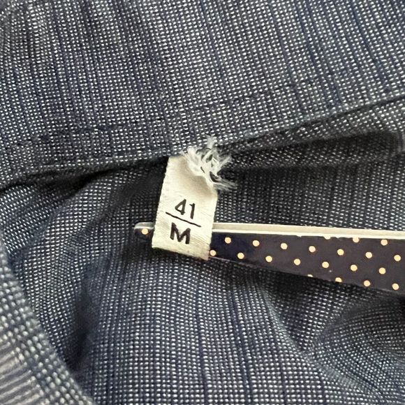 Selected Homme Shirt Men Medium Slim Blue Twill Button-up Classic Casual  Preppy - Picture 7 of 8